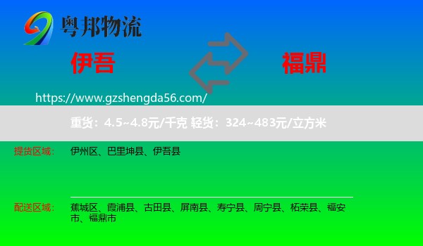 伊吾县到福鼎市物流专线