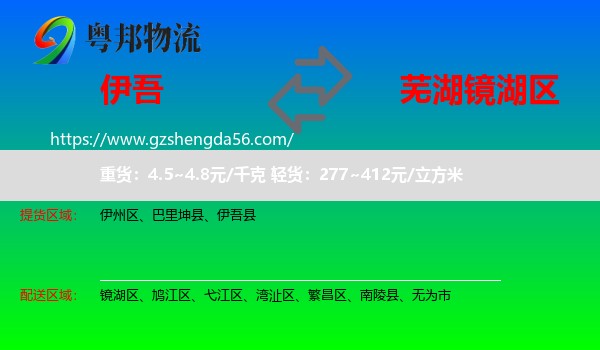 伊吾县到镜湖区物流专线
