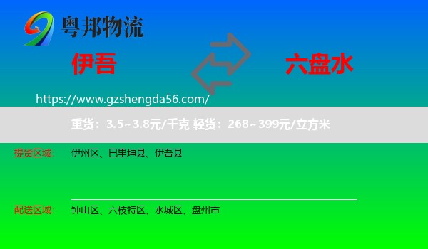 伊吾县到六盘水物流专线