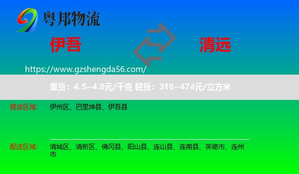 伊吾县到清远物流专线