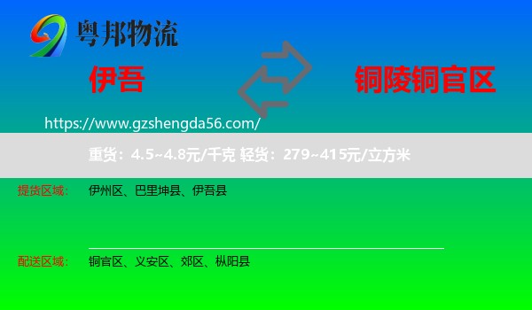 伊吾县到铜官区物流专线