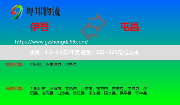 伊吾县到屯昌县物流专线