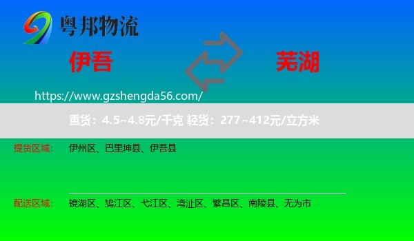 伊吾县到芜湖物流专线