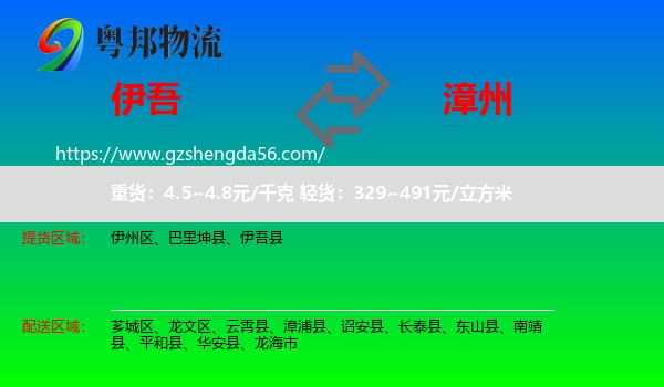 伊吾县到漳州物流专线
