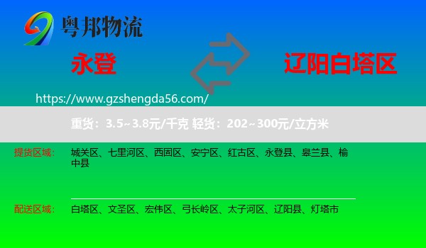 永登县到白塔区物流专线