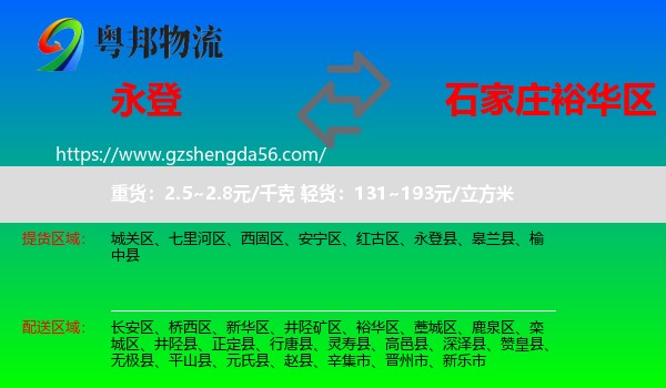 永登县到裕华区物流专线