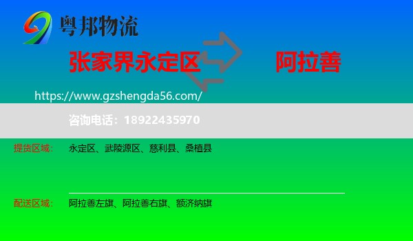 永定区到阿拉善盟物流