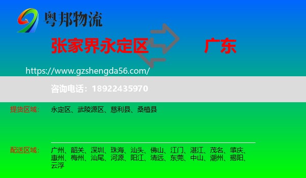 永定区到广东物流