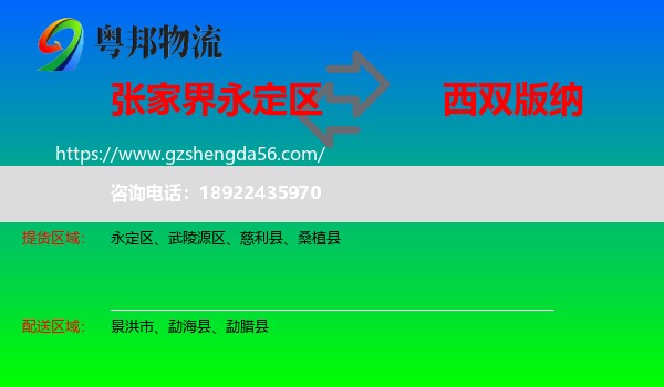永定区到西双版纳物流