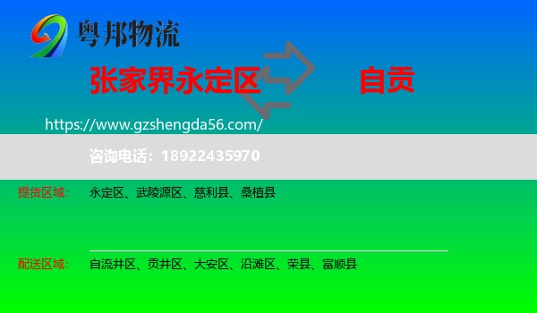 永定区到自贡物流