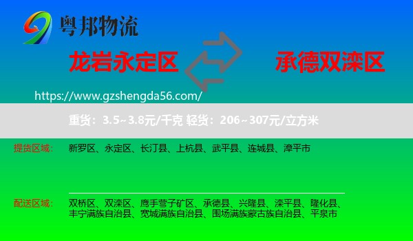 永定区到双滦区物流专线