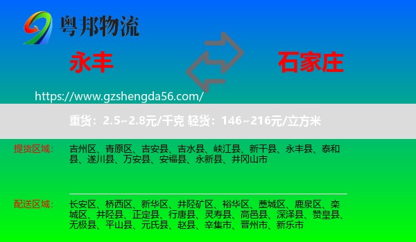 永丰县到石家庄专线