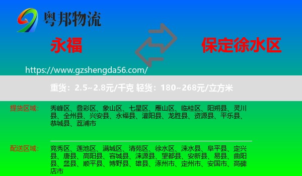 永福县到徐水区物流专线