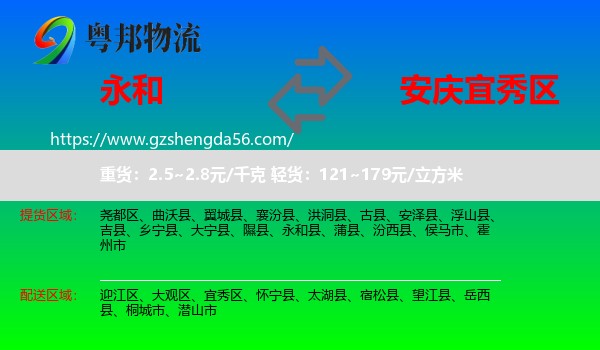 永和县到宜秀区物流专线