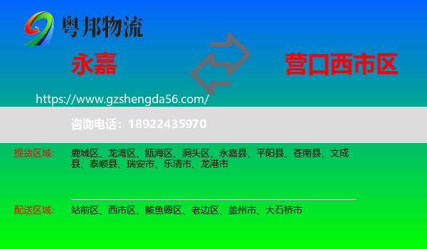 永嘉县到西市区物流专线
