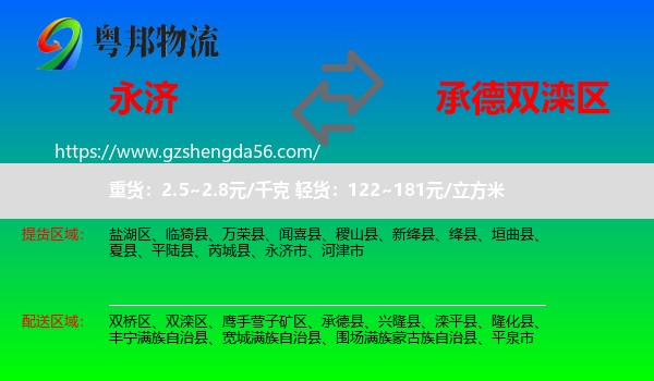 永济市到双滦区物流专线