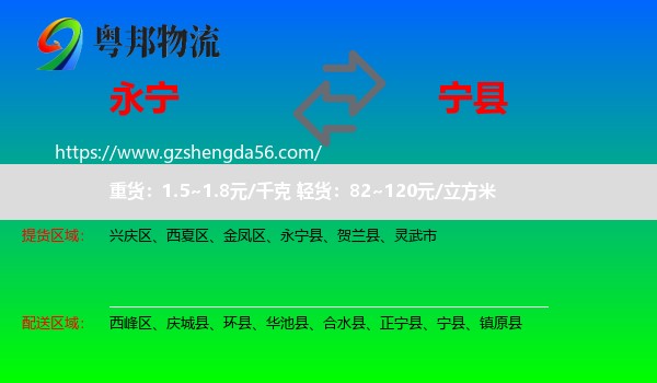 永宁县到宁县物流专线
