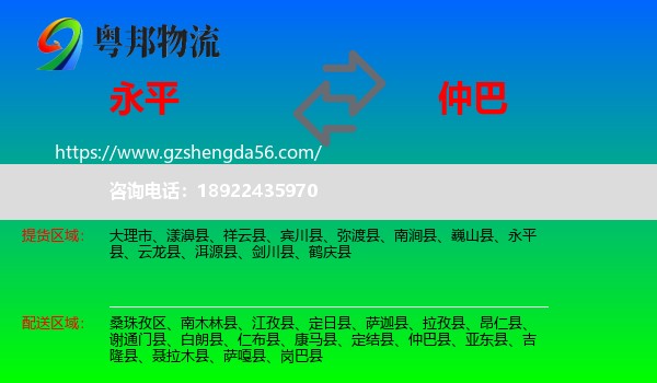 永平县到仲巴县物流专线