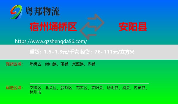 埇桥区到安阳县物流专线