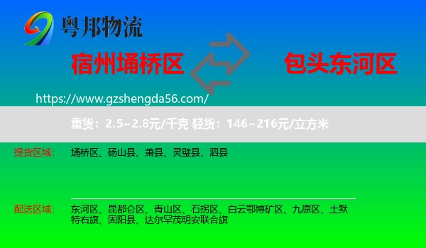 埇桥区到东河区物流专线