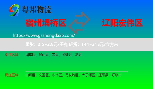 埇桥区到宏伟区物流专线