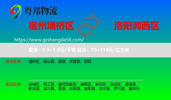 埇桥区到涧西区物流专线