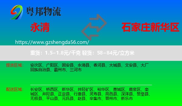 永清县到新华区物流专线