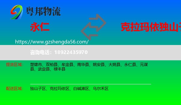 永仁县到独山子区物流专线