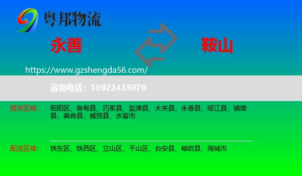 永善县到鞍山物流