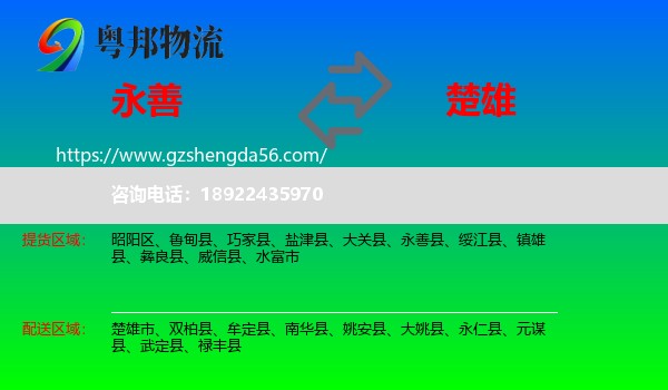永善县到楚雄物流
