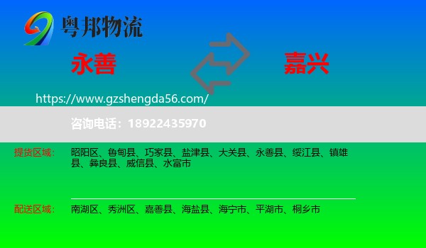 永善县到嘉兴物流