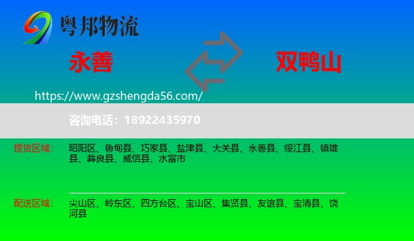 永善县到双鸭山物流