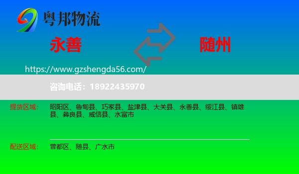 永善县到随州物流