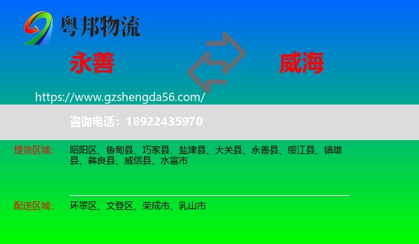 永善县到威海物流