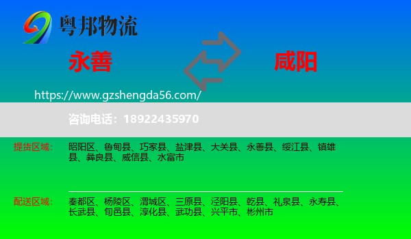 永善县到咸阳物流