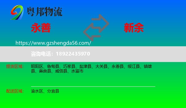 永善县到新余物流