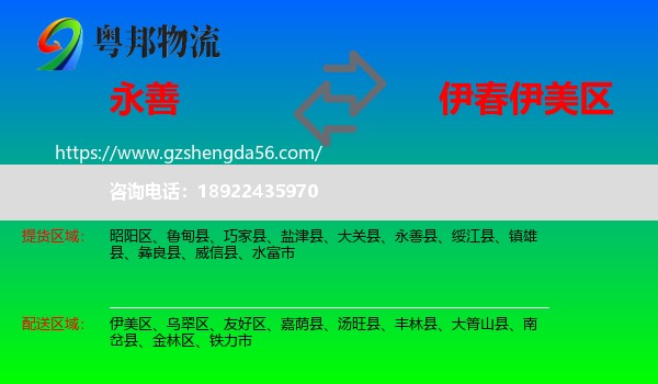 永善县到伊美区物流专线