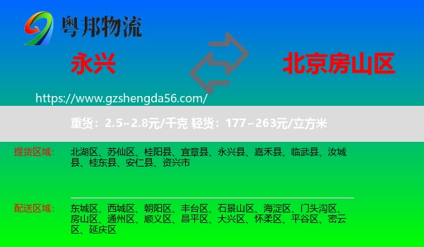 永兴县到房山区物流