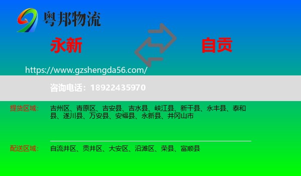 永新县到自贡物流