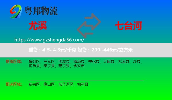 尤溪县到七台河物流专线
