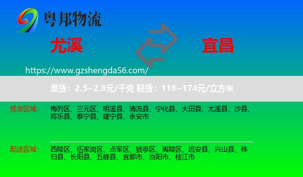 尤溪县到宜昌物流专线