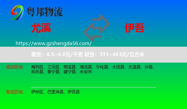尤溪县到伊吾县物流专线