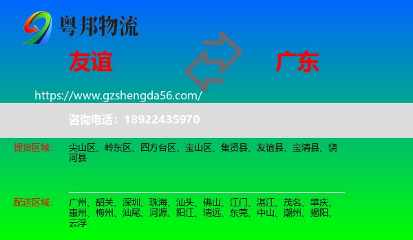 友谊县到广东物流专线