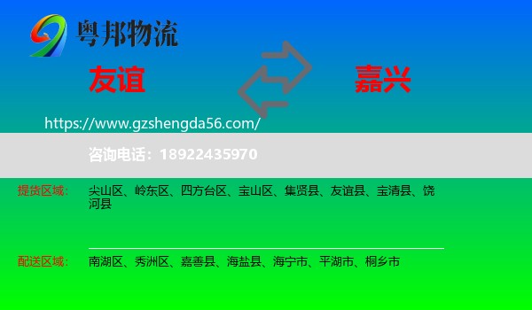 友谊县到嘉兴物流专线