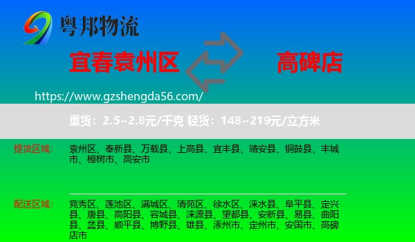 袁州区到高碑店市物流专线