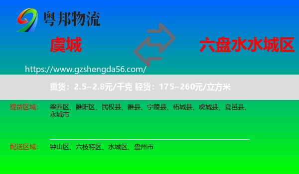 虞城县到水城区物流专线