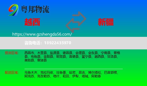 越西县到新疆物流专线