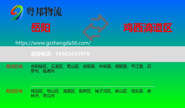 岳阳到滴道区物流专线