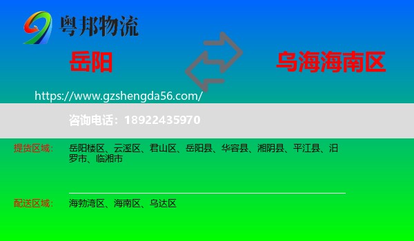 岳阳到海南区物流专线