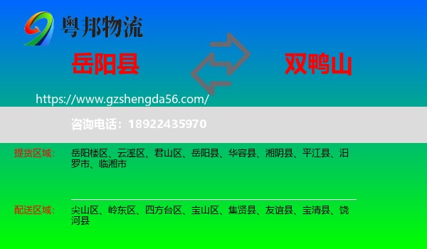 岳阳县到双鸭山物流专线